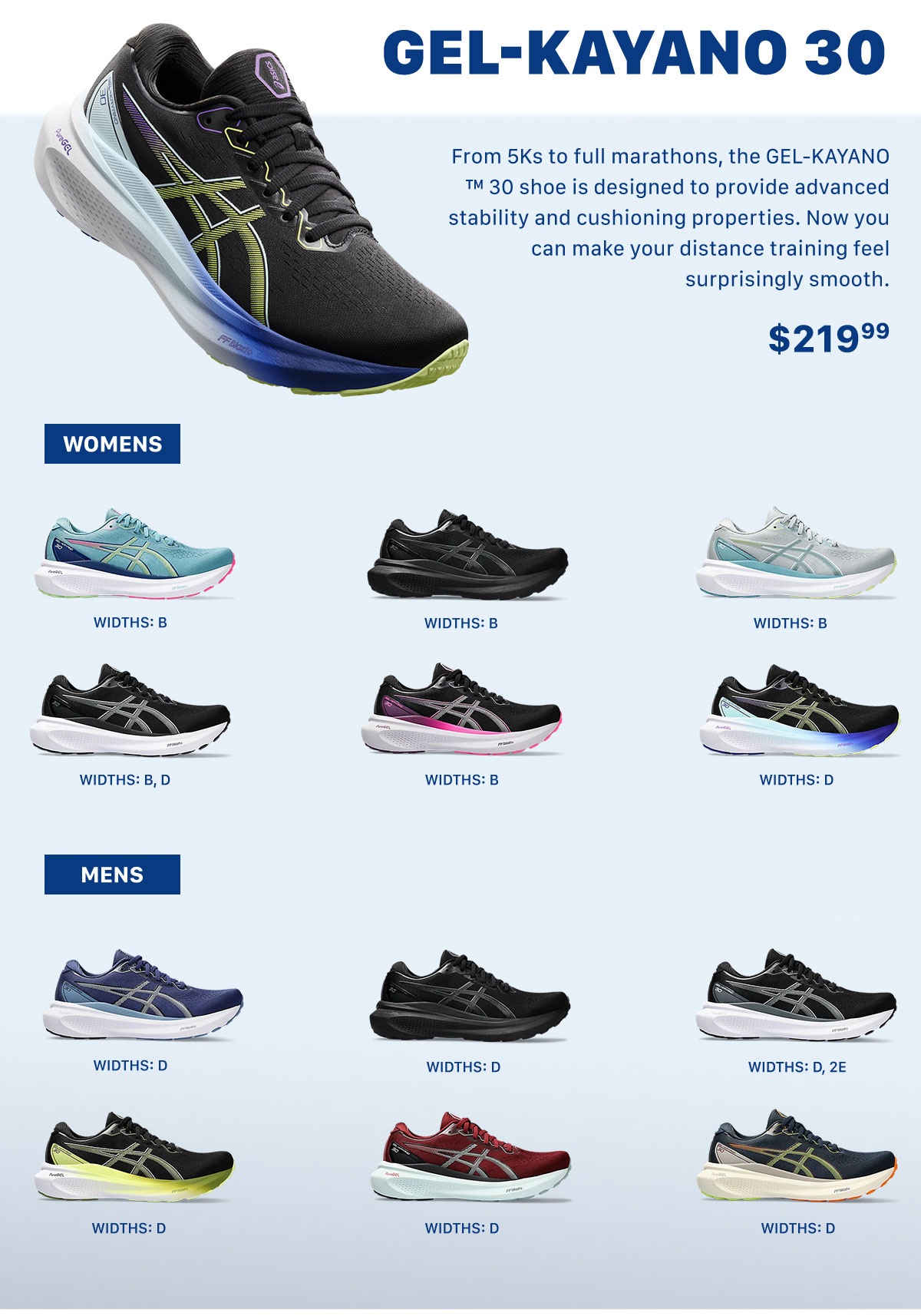 Asics deals kayano colours